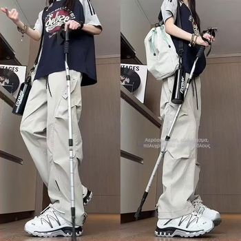 Ανδρικά cargo παντελόνια, ίσια γραμμή, αδιάβροχα, ανθεκτικά στον άνεμο, με επένδυση φλίς, 100% πολυεστέρας