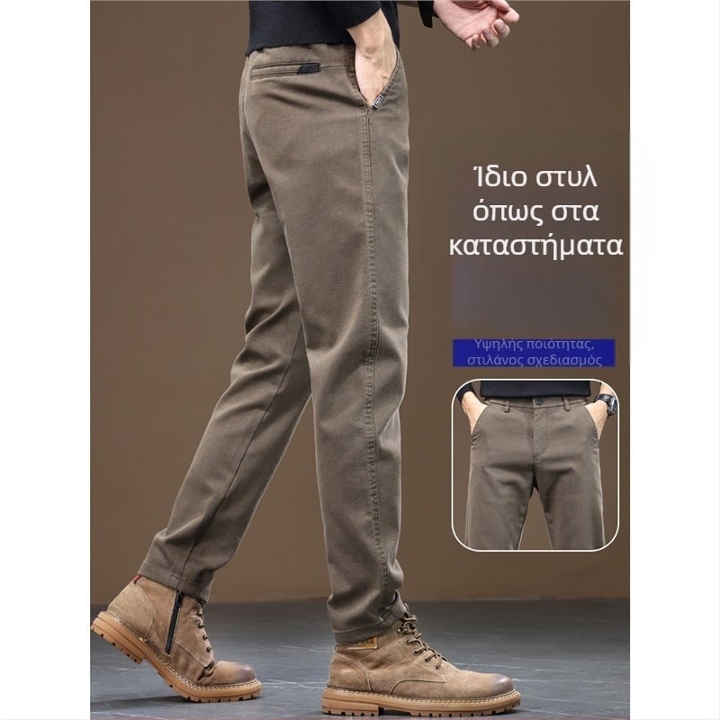 Ανδρικά casual παντελόνια – ίσιο κόψιμο, βαμβάκι, ελαστικότητα, άνοιξη 2025
