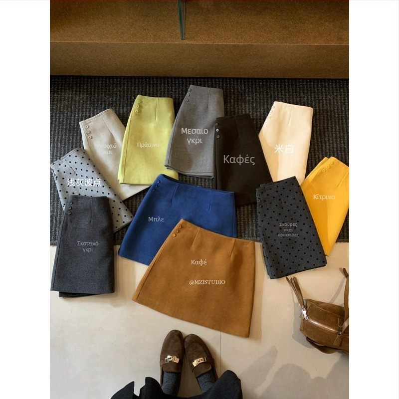 Bodycon φούστα με πουά μοτίβο, χωρίς τσαλακώματα, ύφασμα νάιλον/πολυαμίδιο, βασικό υλικό: πολυεστερικές ίνες, 2025 φθινόπωρο, ιαπωνο-κορεατικό μινιμαλιστικό στυλ