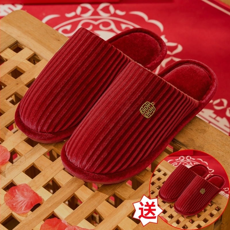 Unisex χειμερινές παντόφλες για σπίτι, Toe-Loop σχέδιο, σουέτ επάνω, PVC σόλα, αύξηση ύψους, ζεστές, αντιολισθητικές, κλειστό δάχτυλο