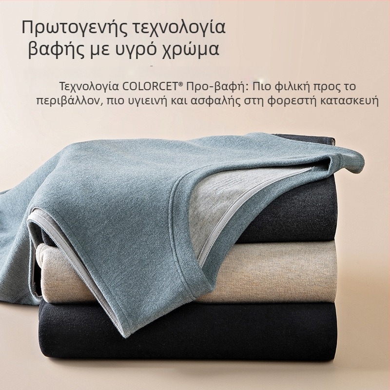 Ανδρικό θερμικό γιλέκο από βισκόζη, με επένδυση φλίς, διπλό στρώμα, στρογγυλός λαιμός, βελούδινη υφή