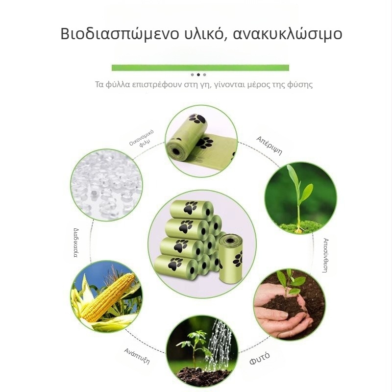 Πυκνωμένες βιοδιασπώμενες σακούλες αποβλήτων σκύλων και γάτων για συλλογή περιττωμάτων