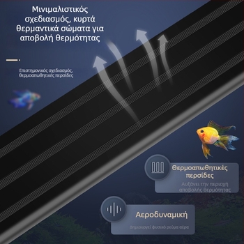 LED φως ενυδρείου με στήριγμα, αδιάβροχο πλήρους φάσματος φωτισμού για υδρόβια φυτά, 8–32 W, πλαστικό