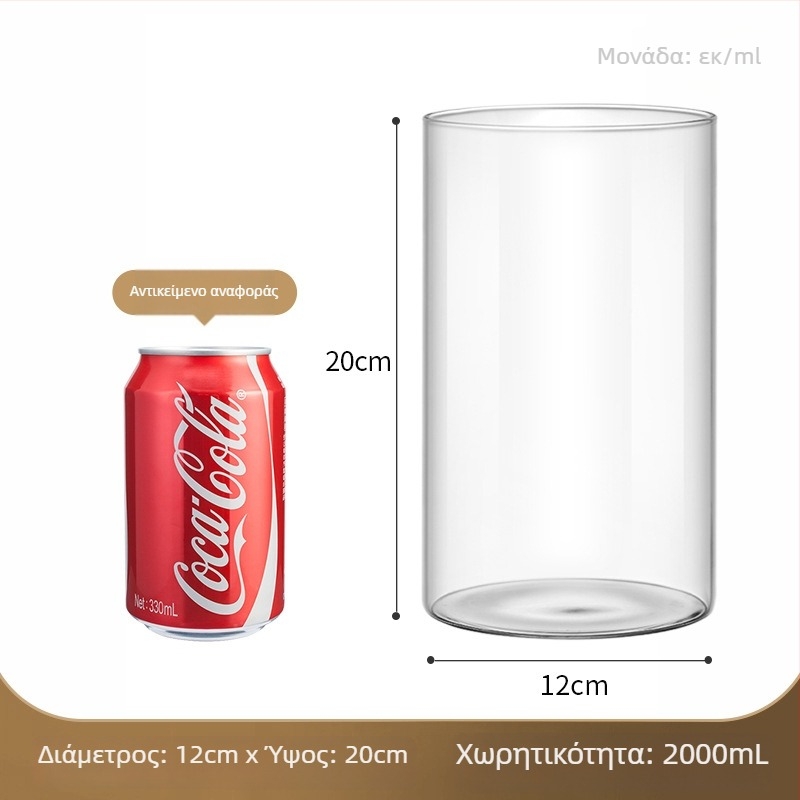 Διαφανής γυάλινος βάζος για μικροτοπίο, κυλινδικός σχεδιασμός, γυαλί μπόροσιλικό, δυνατότητα παραμετροποίησης, Thick Glass