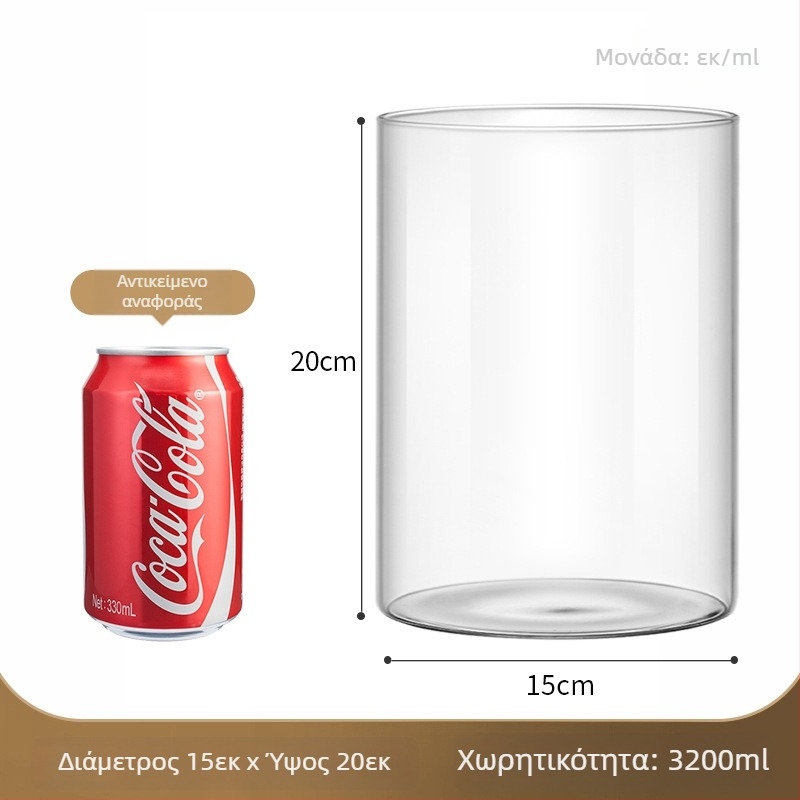 Διαφανής γυάλινος βάζος για μικροτοπίο, κυλινδικός σχεδιασμός, γυαλί μπόροσιλικό, δυνατότητα παραμετροποίησης, Thick Glass