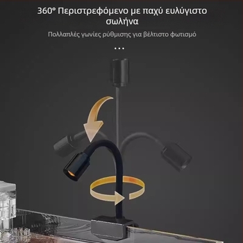 Φως κλιπ για ενυδρείο USB, μίνι προβολέας, 5W, αλουμινένιο κράμα, βάρος 150 g