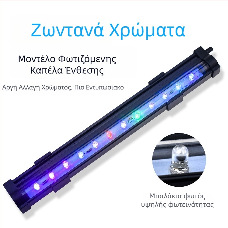 LED φως φυσαλίδων για ενυδρείο με τηλεκοντρόλ, βυθιζόμενο, διακοσμητικό, ισχύς 1–6W, βάρος 100 g