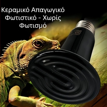 Κεραμικός λαμπτήρας θέρμανσης για ερπετά, χωρίς φως, 25–200W, 170 g