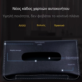 Guowei Δερμάτινο κουτί χαρτοπετσέτας αυτοκινήτου για ηλιοπροστασία, υποβραχιόνιο και ταμπλό – προσαρμόσιμο εσωτερικό αξεσουάρ