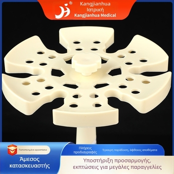 Kang Jian Hua Κυκλικός δίσκος μεταφοράς υγρών με διαβαθμισμένες υποδοχές πιπετών, 6 τεμάχια, περιστρεφόμενος, συναρμολογούμενος