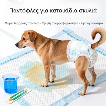 Φυσιολογικά παντελόνια για κουτάβια και μικρά σκυλάκια – στυλ καρτούν, Cat Rong, Υλικό: εισαγόμενος ινώδης πολτός / πολυμερές, Κατάλληλο για όλους, Μοντέλο 001