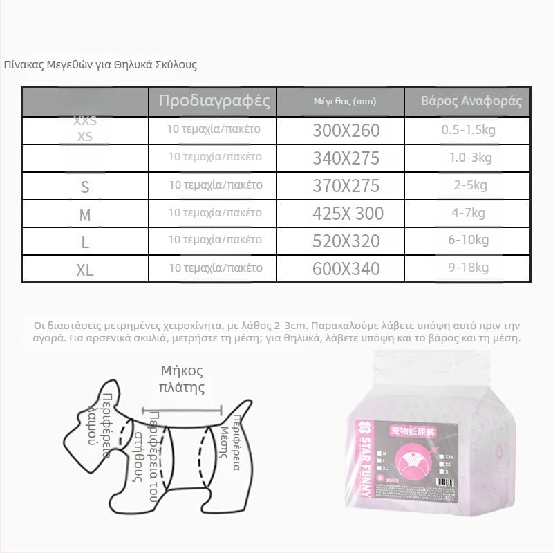 Πάνες για κατοικίδια – μη υφασμένο ύφασμα; για θηλυκά ζώα; εμμηνορροϊκά παντελόνια