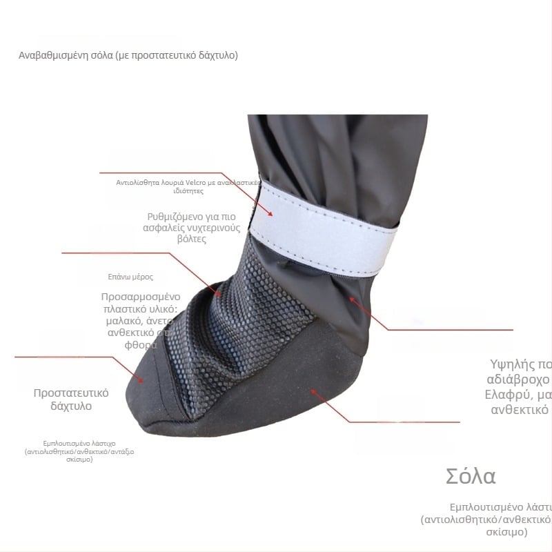 Παπούτσια για σκύλους Lovitwear – Πολυεστερικά, Αδιάβροχα, Αντιολισθητικά και Ανθεκτικά στη Φθορά (Polyester; Lovitwear; Shoes; Waterproof; Anti-slip)