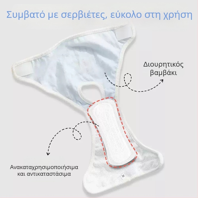 Παντελόνια περιόδου για σκύλους – Πολυεστέρας, Στυλ καρτούν, Κατασκευασμένα στην Κίνα, Όχι εισαγόμενα