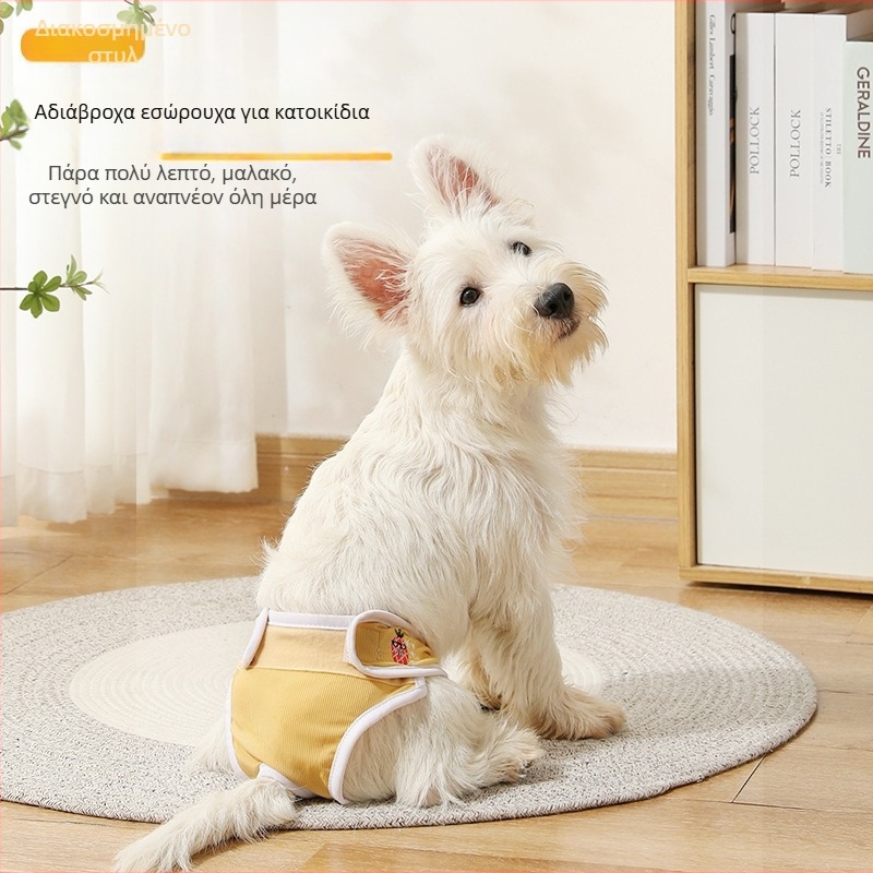 Εσώρουχα για σκύλους κατά την περίοδο, υφασμάτινα, στυλ καρτούν, φυσιολογικά παντελόνια