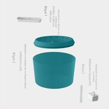 Δοχείο νερού κατοικίδιων με αντιδιαρροή, αυτόματη κυκλοφορία με φιλτράρισμα, αποσπώμενο, κατάλληλο για σκύλους και γάτες