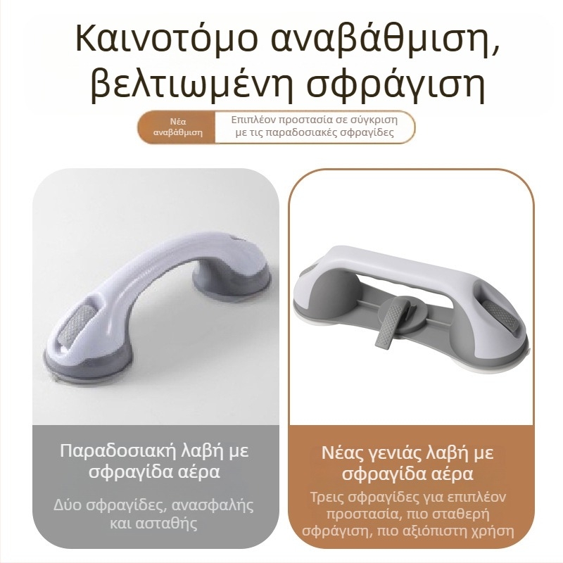 Λαβή ντους με βεντούζα – πολυλειτουργική ασφαλής λαβή, πλαστικό, Μοντέλο 7183, Μάρκα Jihui