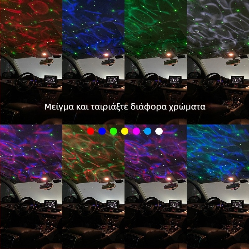 RGB φως ατμόσφαιρας εσωτερικού αυτοκινήτου, USB τροφοδοτούμενο, μοντέλο C211, ισχύς 3W, τάση 5V, υλικό PC