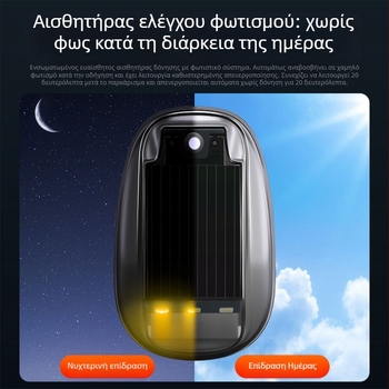 Ηλιακή LED προειδοποιητική λυχνία οροφής DRL169, ABS περίβλημα, LED πηγή φωτός, αδιάβροχη, διάρκεια ζωής 50.000 ωρών