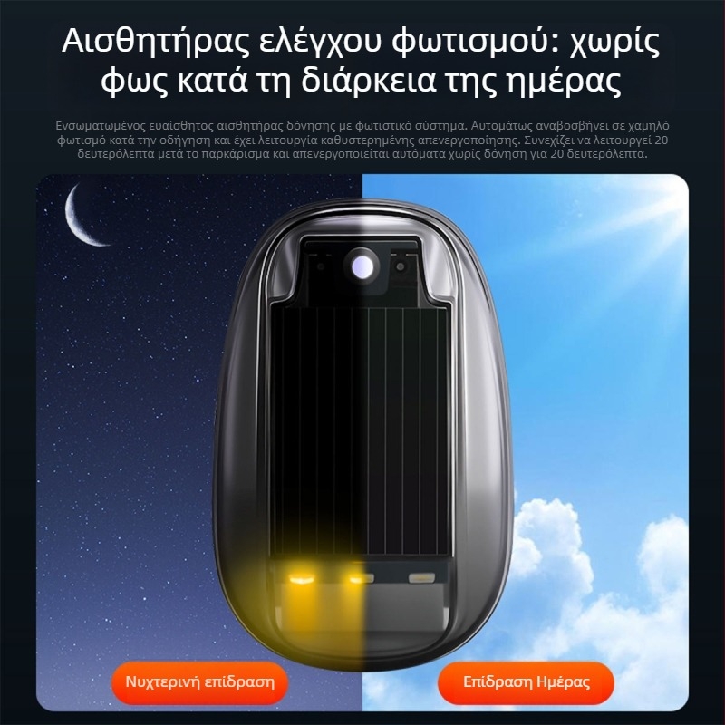 Ηλιακή LED προειδοποιητική λυχνία οροφής DRL169, ABS περίβλημα, LED πηγή φωτός, αδιάβροχη, διάρκεια ζωής 50.000 ωρών