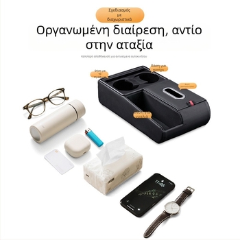 Δερμάτινος αυτοκινητικός οργανωτής αποθήκευσης με θήκη χαρτοπετσετών και στηριξη ποτηριού, καθολική συμβατότητα, προέλευση Guangzhou, εξατομικευμένη επεξεργασία