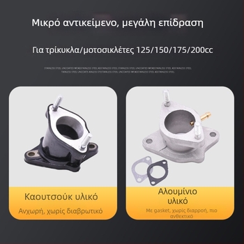 Συνδετήρας καρμπυρατέρ μοτοσικλέτας για τρίκυκλο — είσοδος αλουμινένιο-ελαστικό (Mojielong)
