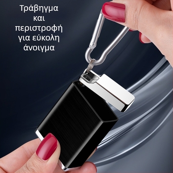 Φορητό μεταλλικό τασάκι αυτοκινήτου από κράμα ψευδαργύρου με κρεμάμενο κούμπωμα - μεγάλη χωρητικότητα, εκτύπωση λογότυπου, προσαρμογή