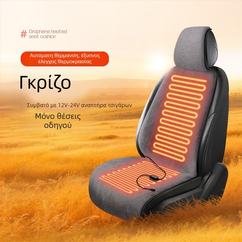 Θερμαινόμενο μαξιλαράκι καθίσματος αυτοκινήτου — γενικής χρήσης, έξυπνος έλεγχος θερμοκρασίας, θέρμανση και εξαερισμός, γέμισμα από πολυεστερική ίνα, βελούδινη επιφάνεια, σετ