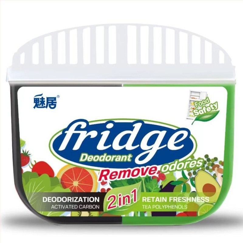 Κουτί αποσόβησης οσμών ψυγείου με ενεργό άνθρακα και πολυφαινόλες τσαγιού — διατηρεί φρεσκάδα φρούτων και λαχανικών και εξουδετερώνει τις οσμές (120 g)