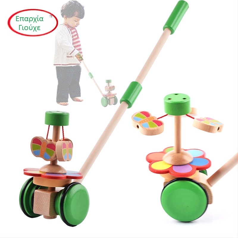 Ξύλινο παιχνίδι ώθησης για βρέφη 0–2 ετών με πεταλουδική περιστρεφόμενη ράβδο, προάγει την αισθητηριακή, οπτική και νοητική ανάπτυξη καθώς και τον συντονισμό χεριού-ματιού