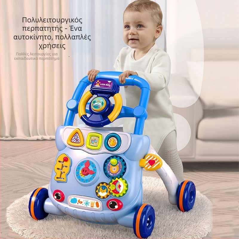 Βρεφικός περιπατητής με σχεδιασμό κατά της ανατροπής, πολυλειτουργικός χειροκίνητος περιπατητής για ηλικίες 0–3 ετών, πλαστική κατασκευή, μουσική για μωρά