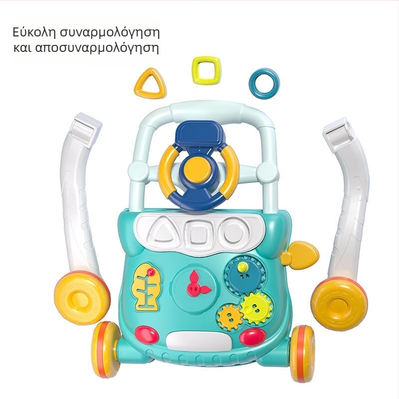 Βρεφικός περιπατητής με σχεδιασμό κατά της ανατροπής, πολυλειτουργικός χειροκίνητος περιπατητής για ηλικίες 0–3 ετών, πλαστική κατασκευή, μουσική για μωρά