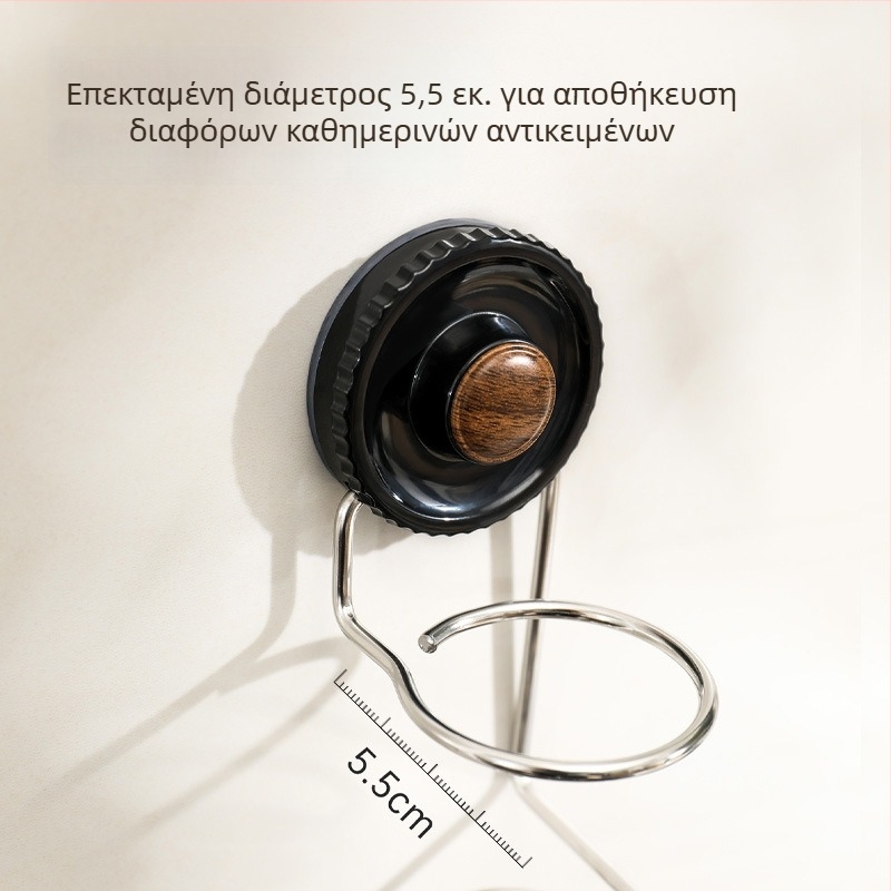 Ράφι τοίχου με βεντούζα από ανοξείδωτο ατσάλι, χωρίς διάτρηση, για ηλεκτρική ξυριστική μηχανή και χτένα, περιστρεφόμενος