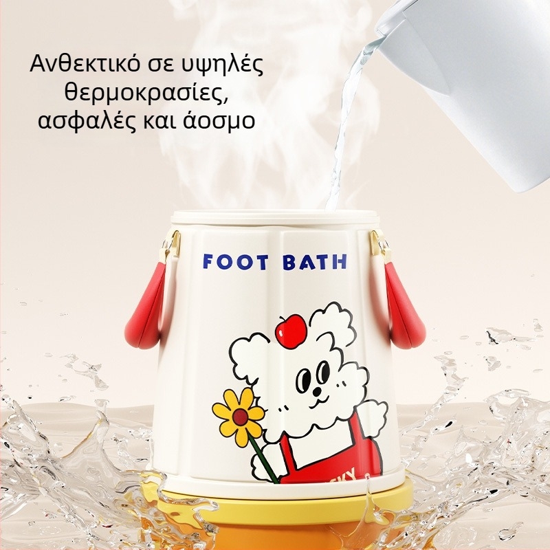 Κουβάς ποδιών για βύθισμα με σχέδιο καρτούν, φορητός και πτυσσόμενος, σταθερή θερμοκρασία, από νάιλον ύφασμα