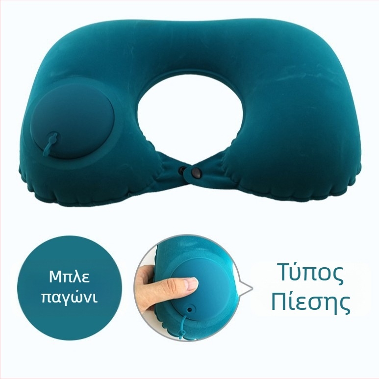 Μαξιλάρι αυχένα σε σχήμα U φουσκωτό – καθολικής χρήσης, Qianchuan A3257, πλήρωση αέρα, φλοκωτό ύφασμα