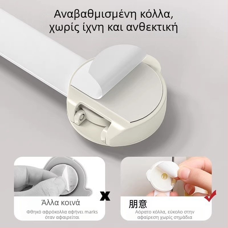Ασφαλής παιδική κλειδαριά για συρτάρια και πόρτες ντουλαπιών – αποτρέπει το άνοιγμα και το πιάσιμο δακτύλων (Μοντέλο: Πρότυπο; Υλικό: Κανονικό; Στυλ: Μοντέρνο Μινιμαλιστικό; Αρ. προϊόντος: TTT1004011987)