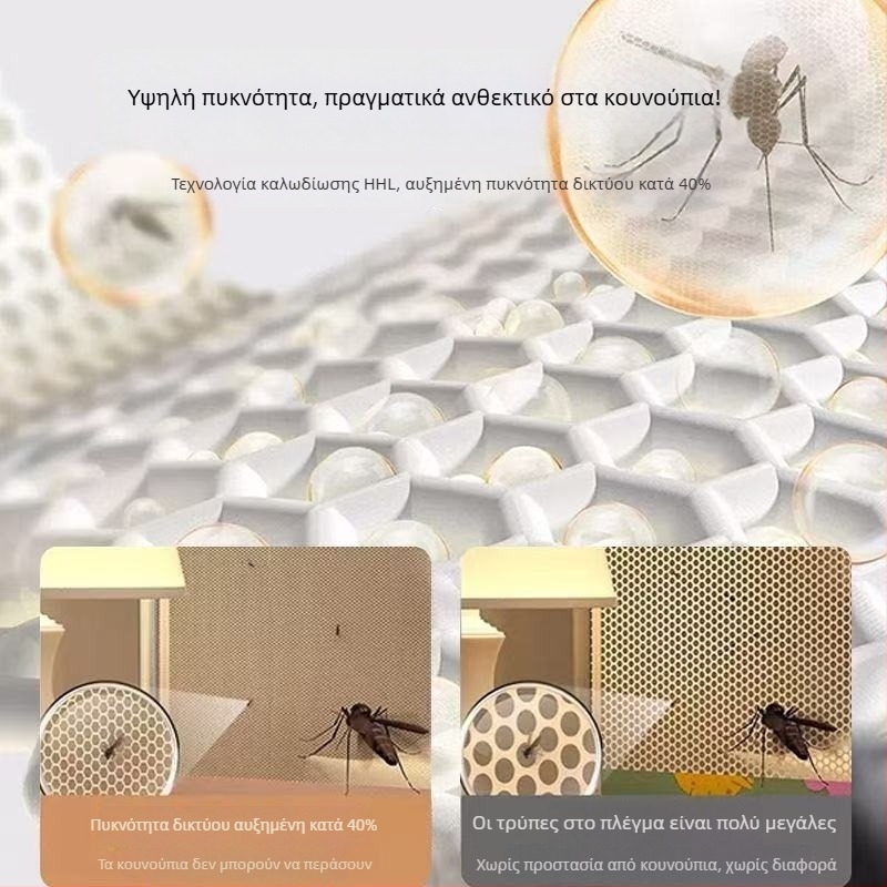 Δίκτυο κατά των κουνουπιών για κρεβάτι, στυλ Μογγολική γιούρτα, χωρίς εγκατάσταση, πτυσσόμενο, διπλή πόρτα, fiberglass