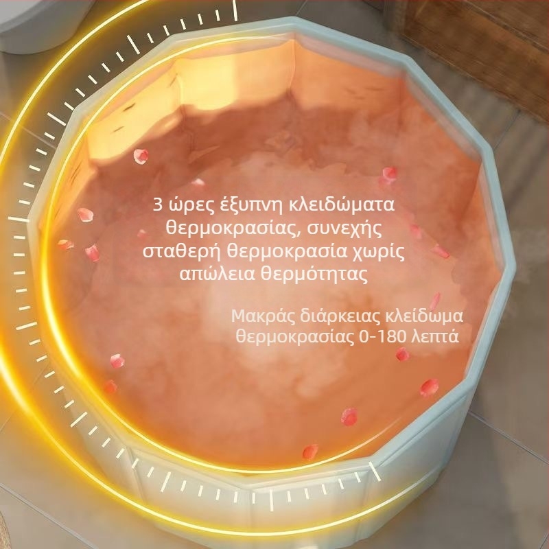 Αναδιπλούμενη μπανιέρα για ενήλικες — κατάλληλη για μπάνιο, χωρητικότητα 100 κιλών, υλικό μουσαμά