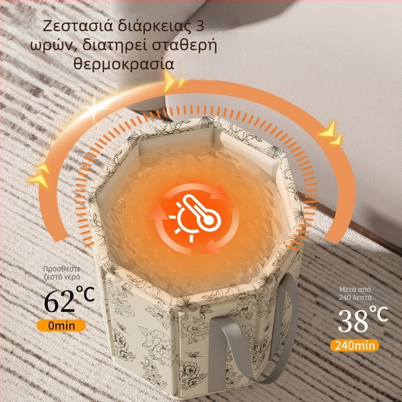 Συρόμενη βαθιά λεκάνη ποδιών με καπάκι, για οικιακή χρήση, από αδιάβροχο ύφασμα, επίπεδο νερού πάνω από 25 εκ, παχύτερη κατασκευή