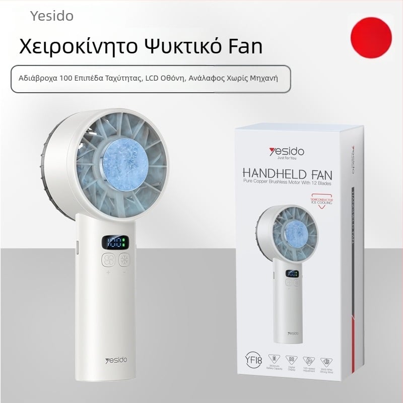 Φορητός USB ανεμιστήρας χειρός με ενσωματωμένη μπαταρία 2000-4000mAh, κινητήρας χωρίς ψήκτρες, 6+ λεπίδες, λειτουργία ψύξης