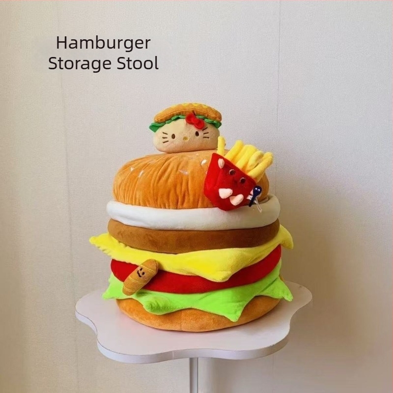 Κυκλική αποθηκευτική σκαμπό από φλανελ, πολυλειτουργική αποθήκευση, χωρητικότητα 12 L, φορτίο 100 kg, Μοντέλο 001