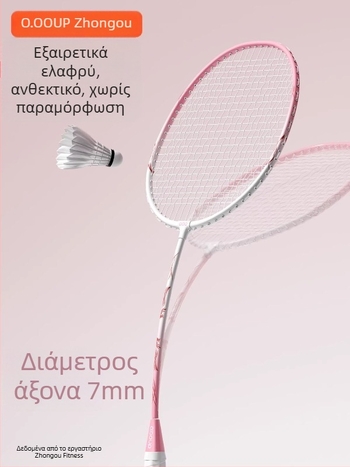 Σετ ρακετών μπατμιντον με πλαίσιο από κράμα σιδήρου, νήματα από νάιλον, βάρος 95–100 g, λαβή G5, τύπος ρακέτας: ευθεία