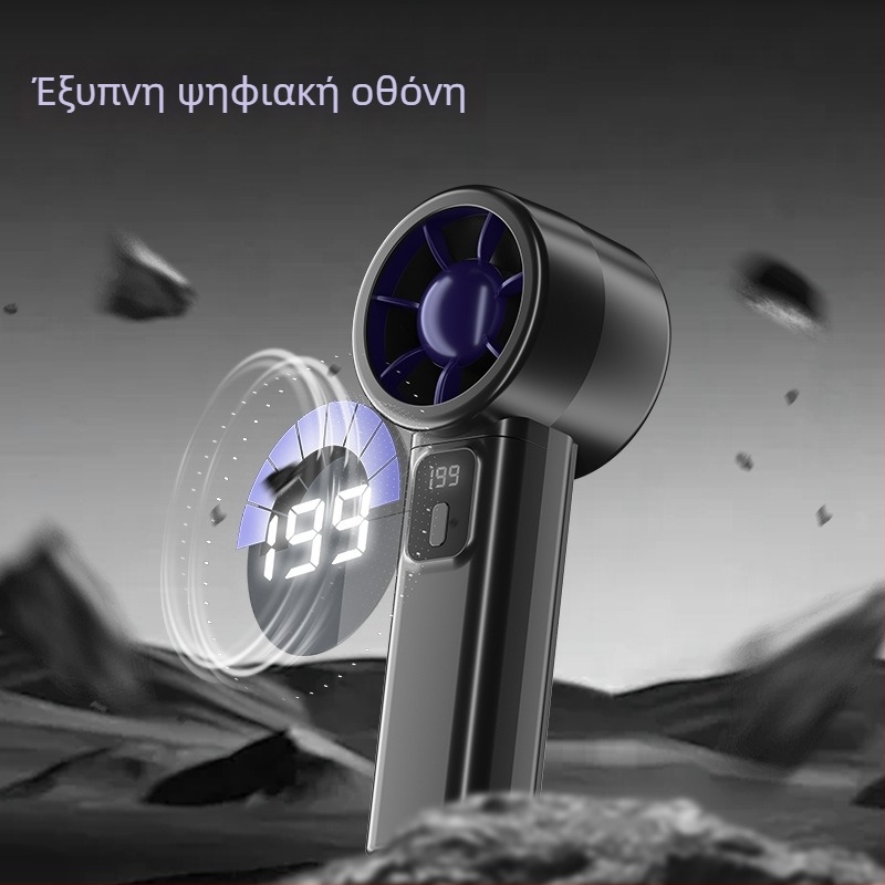 USB αναδιπλούμενος επιτραπέζιος ανεμιστήρας με ενσωματωμένη μπαταρία 1000–1200mAh, 6+ ταχύτητες, 5V 4,5W, θόρυβος 36–45 dB