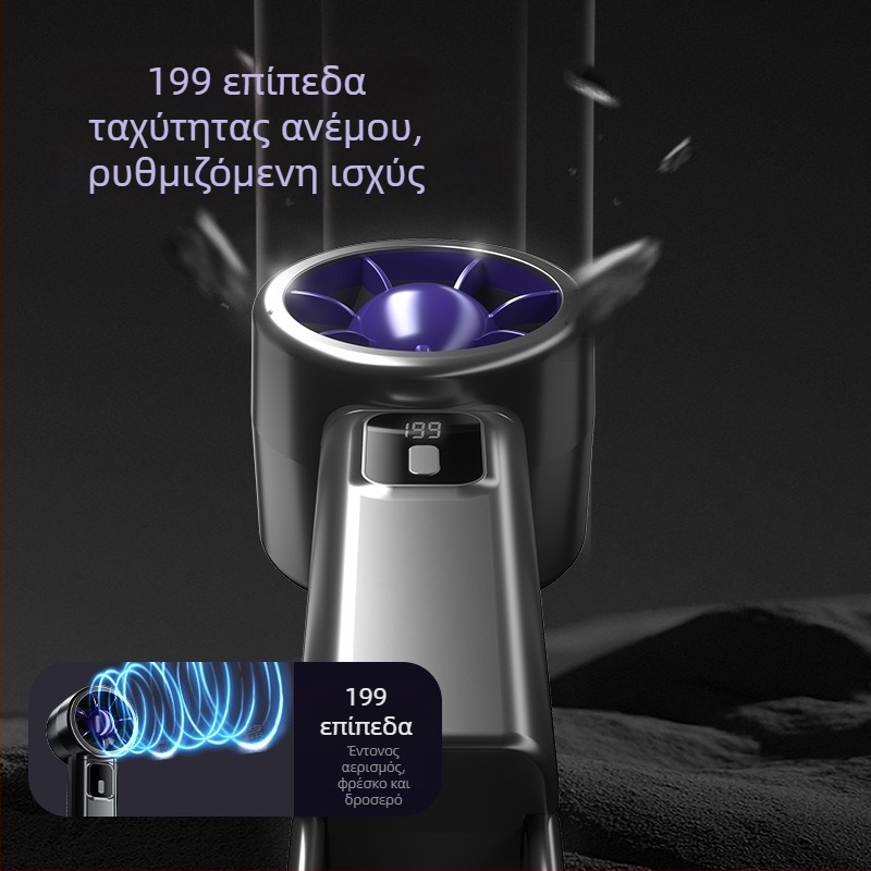 USB αναδιπλούμενος επιτραπέζιος ανεμιστήρας με ενσωματωμένη μπαταρία 1000–1200mAh, 6+ ταχύτητες, 5V 4,5W, θόρυβος 36–45 dB