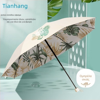 Heavenly ομπρέλα ήλιου-βροχής με διπλό στρώμα, UV προστασία UPF 50+, μεταλλικός σκελετός με 8 ράβδους και κεντρική ράβδος, μηχανισμός χειροκίνητης λειτουργίας άνοιγμα/κλείσιμο, ύφασμα από πολυεστέρα 210T
