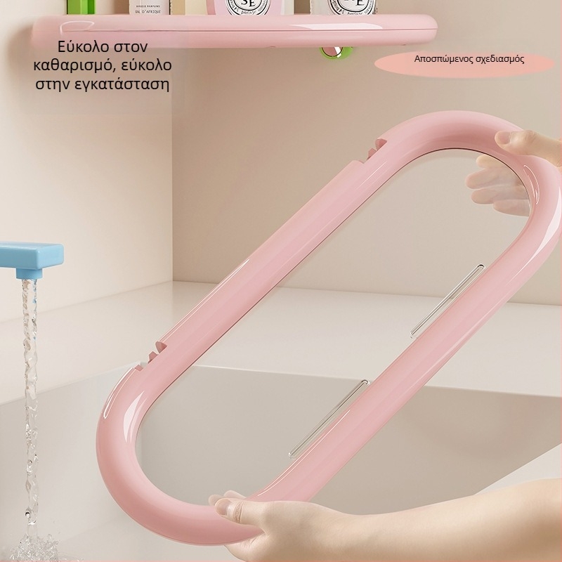 Πλαστικό ράφι μπάνιου τοίχου, 2 επίπεδα, χωρητικότητα έως 5 κιλά