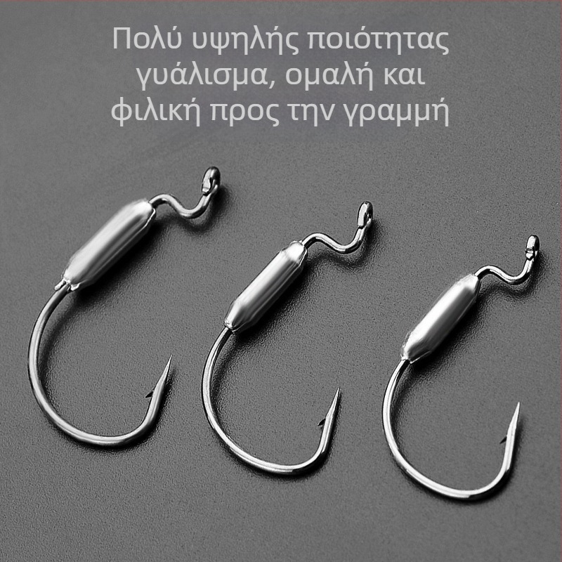 Chuangxin αγκίστρι crank με ακίδα και κεφαλή μολύβδου, 200 τεμάχια σε συσκευασία για θαλάσσιο ψάρεμα