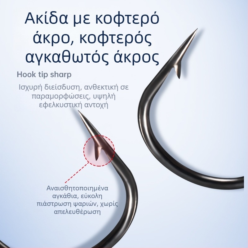 Huizhu Αγκίστρι με μόλυβδο, με αιχμές, για αλιεία σε ποταμό