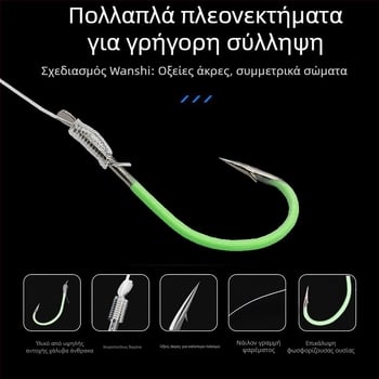 Αγκίστρι ψαρέματος με barb, μοντέλο Marushiyako night light hook, 500 τεμάχια ανά κουτί, για θαλάσσιο και πλοϊκό ψάρεμα