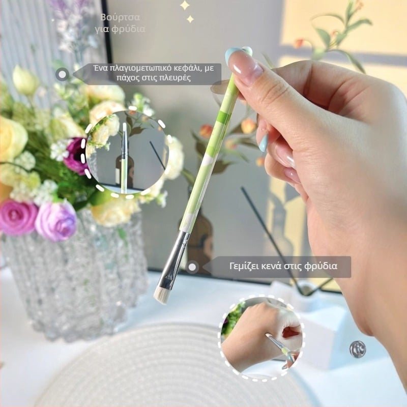 Keqi μίνι σετ 4 πινέλων μακιγιάζ – φορητό ταξιδιωτικό σετ με μαλακές συνθετικές τρίχες, πινέλες σκιάς ματιών και πινέλο βάσης